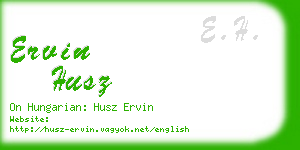 ervin husz business card